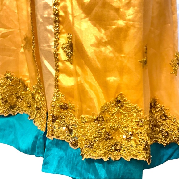 BLUE AND PEACH MAISHA DESIGNER WEDDING WEAR ANARKALI DRESS - Picture 6 of 11